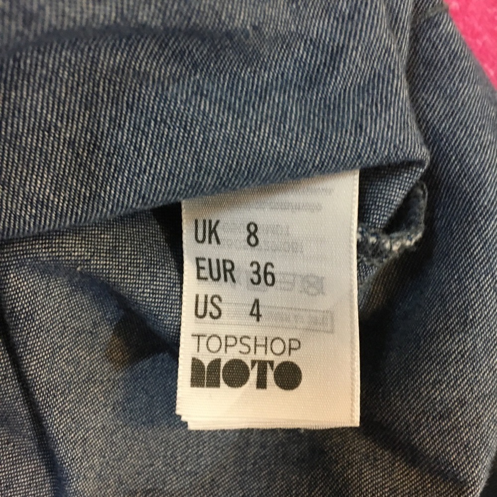 TopShop Moto Embroidered Denim Smock Dress - Picture 8 of 8